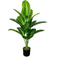 Unyqoos Kunstpalm Areca, 80 cm, in pot – realistische kunstplant met zijdezachte bladeren en PE-materiaal, gegoten betonnen basis, UV- en waterbestendig, geschikt voor binnen- en buitengebruik