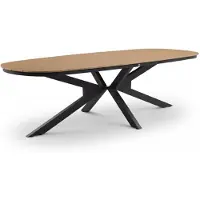 LUX outdoor living Texas dining tuintafel 6 personen | polywood + aluminium | Natural Wood/antraciet | 260cm Deens ovaal - ovale tuintafel