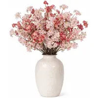 Mica Decorations Boeket Kunstbloemen Bloesem takken - H106 cm - roze en lichtroze - 6x stelen - met kleine bloemetjes