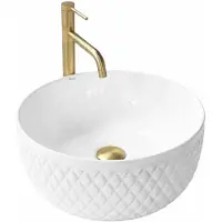 REA Galaxy Sanitair Keramiek Rond - Wastafel - Wit - 40 X 40 X 16,5 Cm