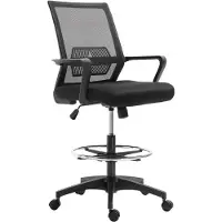 Vinsetto -Bürostuhl-Polyester, Kunststoff-64L x 59B x 104-124H cm-Schwarz