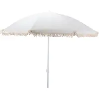 Basics Beach Umbrella With Tassels Wit 160 x 200 cm