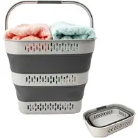 Unyqoos Opvouwbare wasmand en opbergbox met handige draaggrepen en ventilatie