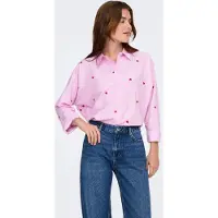 ONLY Blouse 'ONLNew Lina Grace' lichtroze / vuurrood / wit
