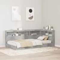Prolenta Maison Exclusive - Boekenrek-bed met planken in betonkleur, 75 x 190 cm, gemaakt van houtvezel