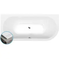 Polysan Viva L Slim Asymmetrisch bad 185x80x47cm, wit