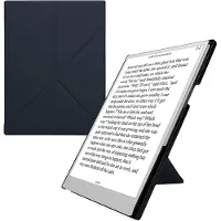 Kwmobile e-reader hoesje geschikt voor Remarkable Paper Pro hoes - E reader case met standaard en penhouder - Kunstleren ereader cover in donkerblauw