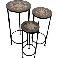 Axi Lola Mozaïek Plantentafel Rond Ster Grijs/bruin - Set 3 stuks