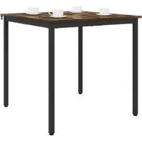 vidaXL Eettafels 80 x 80 x 75 cm Bewerkt hout Gerookt eiken Vierkant