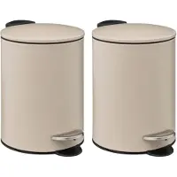 Storage solutions Storage Soltions kleine pedaalemmer - 2x - metaal - beige - 3 liter - 16 x 25 cm - Badkamer/toilet