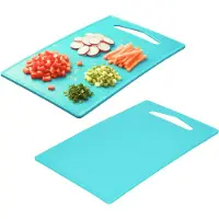 PlasticForte Keuken Snijplank - 2x - blauw - 36 x 24 cm - kunststof - voor groente, fruit, vlees en vis