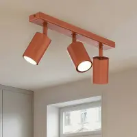 Sigma Plafondspot Zoom, 3-lamps, rood, staal, GU10 dimbaar, rood, Woon-/ Eetkamer, metaal, Modern, buitenspot