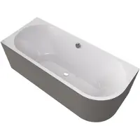 Polysan Viva L MONOLITH asymmetrisch bad 180x75x60cm, wit/agila