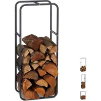 Relaxdays Brandhout rek - haardhout opslag - haardhout rek - binnen - buiten - metaal 100 x 40 x 25 cm