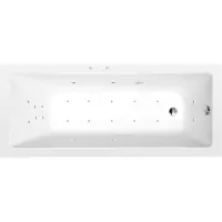 Polysan Noemi Whirlpoolbad, 170x70x39cm, Attraction Hydro-Air, chroom