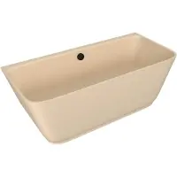 Polysan Skylla Wandgemonteerd vrijstaand kunstmarmeren bad 170x75x60cm, mat beige