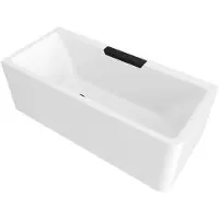 Polysan Cascata L MONOLITH rechthoekig bad 180x80x60cm, zwarte cascade-uitloop