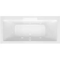 Polysan Cascata Whirlpoolbad, 185x85x45cm, witte cascade-uitloop, Attraction Hydro-Air, chroom