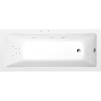 Polysan Noemi Whirlpoolbad, 160x80x39cm, Attraction Hydro, chroom