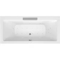 Polysan Cascata Whirlpoolbad, 185x85x45cm, RVS-cascade-uitloop, Attraction Hydro-Air, chroom