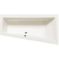 Polysan Andra R asymmetrisch bad 160x90x45cm, ivoor