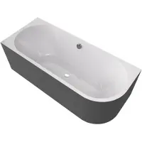 Polysan Viva L MONOLITH asymmetrisch bad 170x75x60cm, wit/carina
