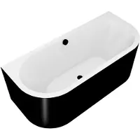 Hak Viva D MONOLITH half vrijstaand bad 180x75x60cm, wit/zwart