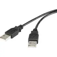 Renkforce USB 2.0 Aansluitkabel [1x USB-A 2.0 stekker - 1x USB-A 2.0 stekker] 3.00 m Zwart Vergulde steekcontacten