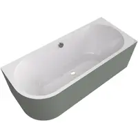 Polysan Viva R MONOLITH asymmetrisch bad 170x75x60cm, wit/groen