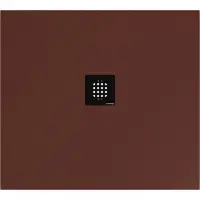 Polysan Flexia Kunstmarmeren douchebak 100x90cm, op maat in te korten, mat bruin