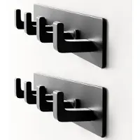 Unyqoos Set van twee metalen wandhaken met vier haken voor hal en badkamer