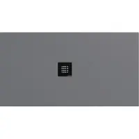 Polysan Flexia Kunstmarmeren douchebak 150x80cm, op maat in te korten, mat grijs