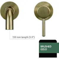 OEM Wasbakmengkraan, messingconstructie, geborsteld goudkleurig oppervlak, model BG-150mm