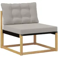 vidaXL Buiten Midden Sofa Massief Acacia Hout Whitewash en lichtgrijs