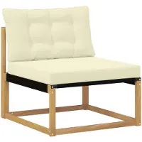 vidaXL Buiten Midden Sofa met kussen Wit 79 x 83 x 73 cm staal