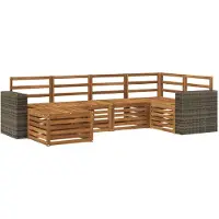 vidaXL Buiten bank set 6 st Naturel Polyester