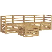 vidaXL Buiten bank set 5 pcs Wit Massief Acacia Hout