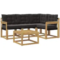 vidaXL Buiten bank set 5 st Wit en zwart