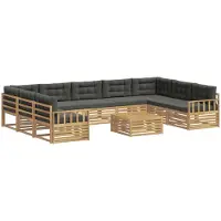 vidaXL Buiten bank set 10 st Wit en antracietkleurig