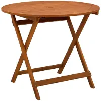 Syfax Vouw Tuintafel Bruin Ø 90 x 75 cm Massief Eucalyptushout