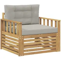 vidaXL Buitensofa Polyester Wit en lichtgrijs