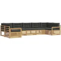 vidaXL Buiten bank set 7 st Wit en antracietkleurig