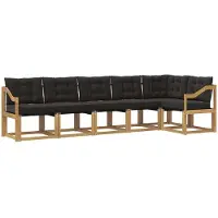 vidaXL Buiten bank set 6 st Wit en zwart