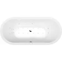 Polysan Viva O whirlpoolbad, 185x80x47cm, Attraction Hydro-Air, chroom