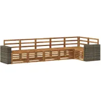 vidaXL Buiten bank set 6 st Naturel Polyester