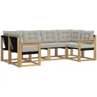 vidaXL Buiten bank set 6 st Wit en Lichtgrijs