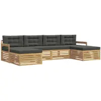 vidaXL Buiten bank set 6 st Wit en antracietkleurig