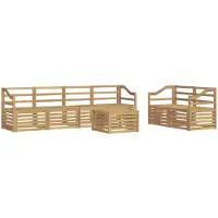 vidaXL Buiten bank set 7 st Wit Massief Acacia Hout