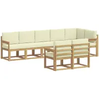vidaXL Buiten bank set 8 st Wit en crèmekleurig Polyester