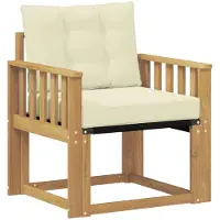 vidaXL Buitensofa Massief Acaciahout en Textilene Wit